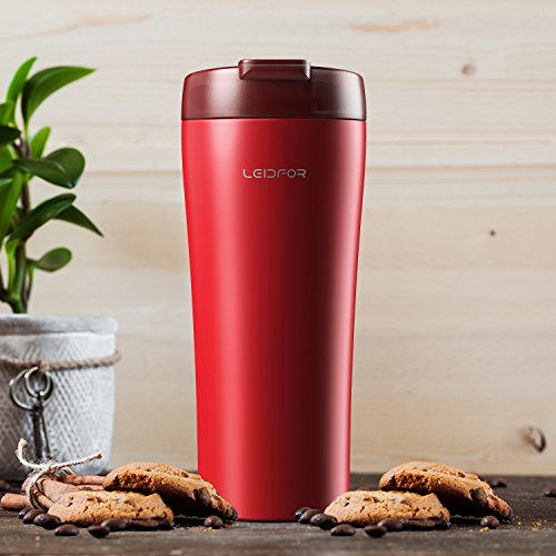 Buy LEIDFOR Coffee Thermos with Cup Lid, Double Wall Vacuum Insulated  Coffee Travel Mug, Stainless Steel Leak Proof Thermal Bottle Keep Hot and  Cold (Black Matte Finish 22oz) Online at Low Prices