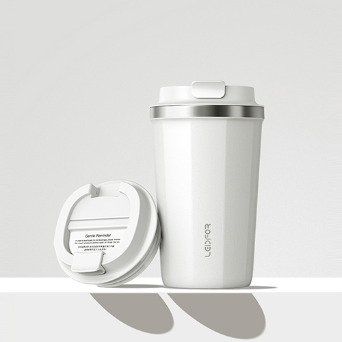 LEIDFOR Coffee Travel Mug with Screw Lid, Vacuum Insulated Tumbler Keep Hot and Cold Double Wall Stainless Steel Thermal Cup Spill Proof 17 oz