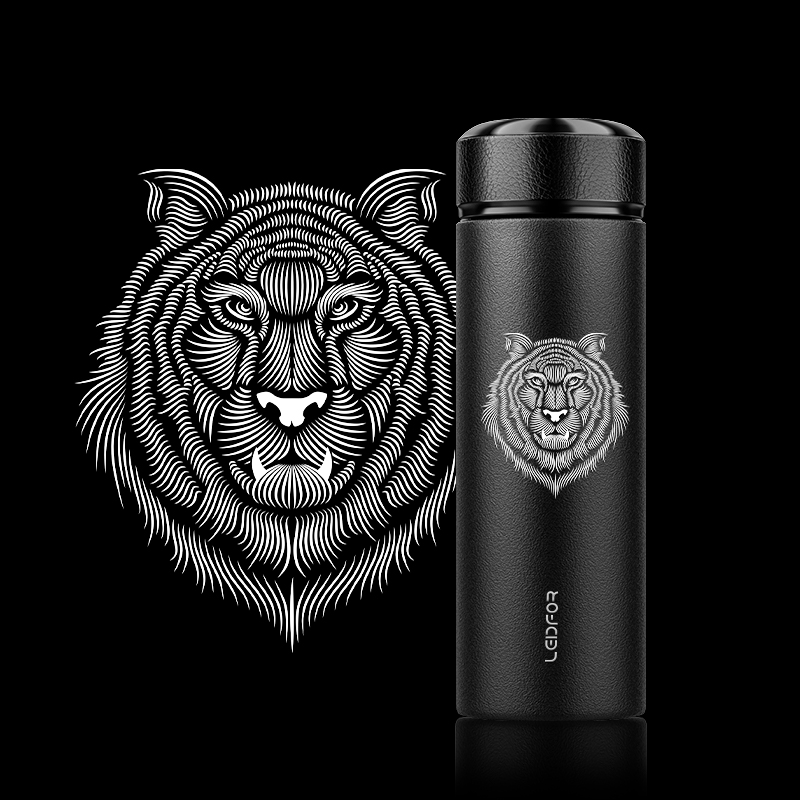 LEIDFOR Titanium Thermos Water Bottle, Vacuum Insulated Coffee Tumbler, Double Wall Titanium Tea Tumbler with strainer Keep Hot and Cold
