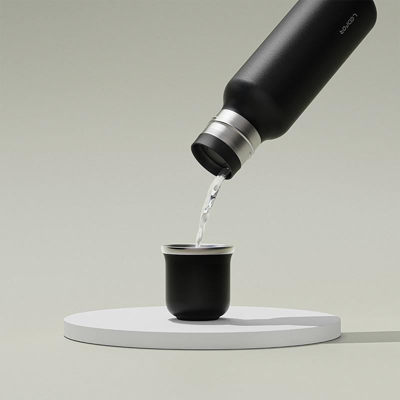 LEIDFOR Coffee Thermos with Cup Lid, Stainless Steel Lightweight Water Thermos Keep Hot and Cold, Double Wall Vacuum Insulated Thermal Bottle 17oz