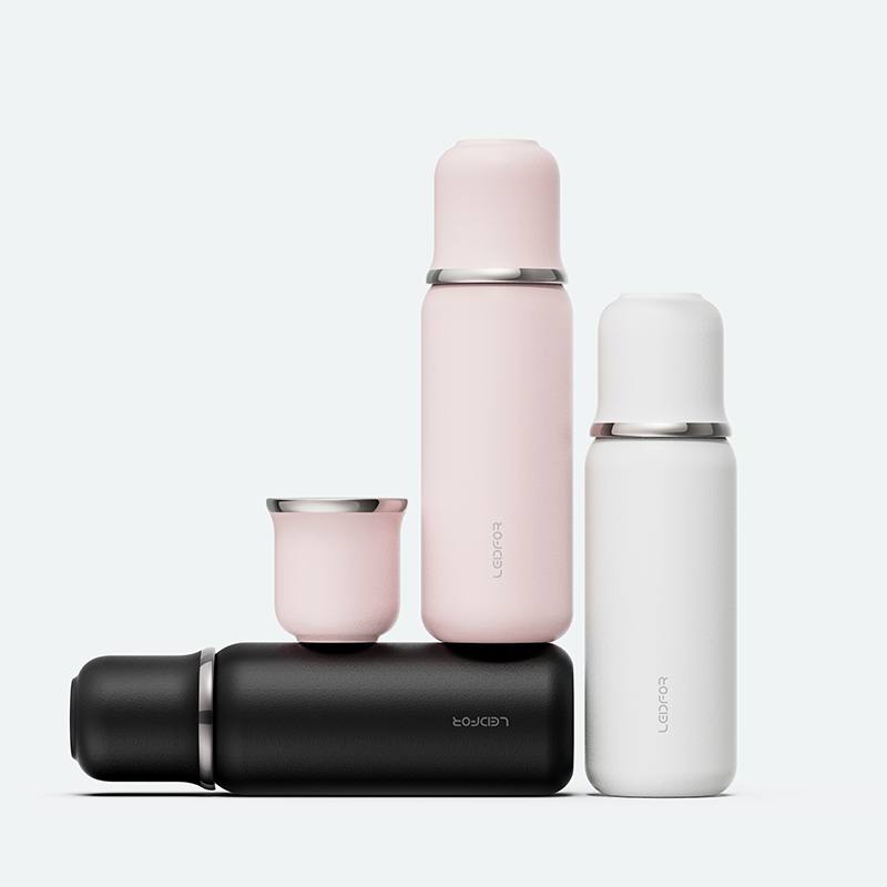 LEIDFOR Coffee Thermos with Cup Lid, Stainless Steel Lightweight Water Thermos Keep Hot and Cold, Double Wall Vacuum Insulated Thermal Bottle 17oz