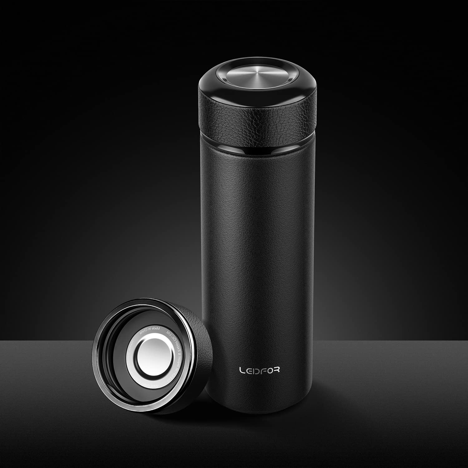 LEIDFOR Titanium Thermos Water Bottle, Vacuum Insulated Coffee Tumbler, Double Wall Titanium Tea Tumbler with strainer Keep Hot and Cold